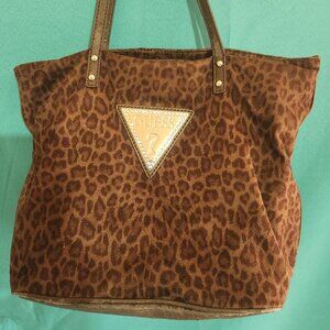 Brown Leopard Print Guess Purse (Some Wear)